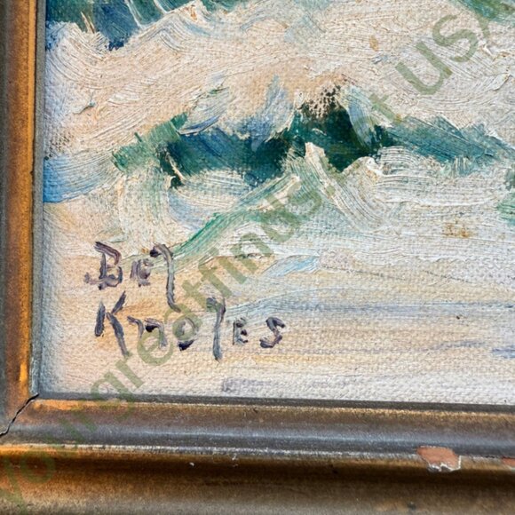 Mid-Century Original Acrylic Painting Crashing Waves BN Knoles - Picture 3 of 10